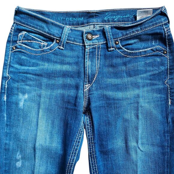 Ariat Turquoise Women's Low Rise Bootcut Med Wash Jeans Western Cowgirl Sz 29L - Picture 4 of 11